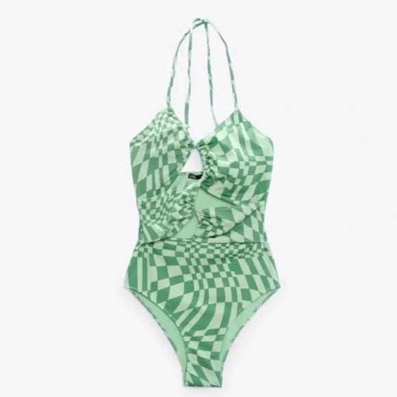 NWOT Zara Green One Piece - Picture 2 of 5